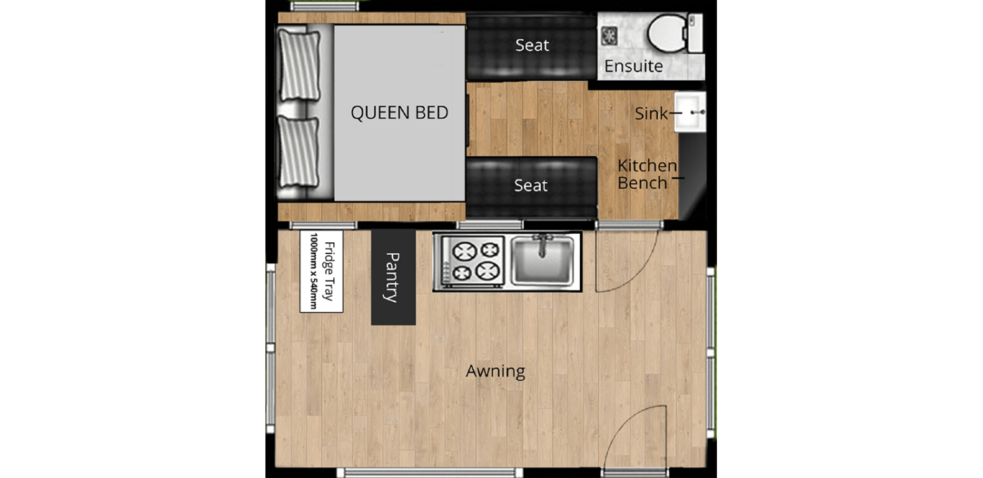 Alpine 15 Camper Trailer Floorplan